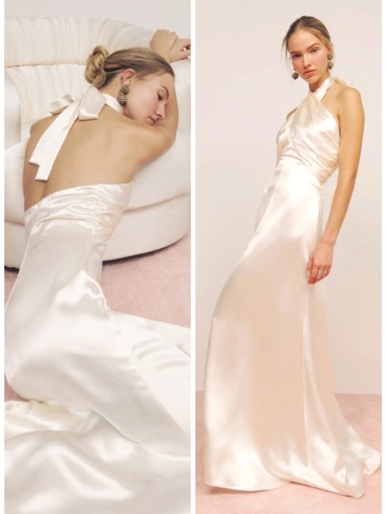 Reformation Dresses & Skirts - Reformation Veria 100% Silk Dress Ivory Maxi Dress Bridal SZ US 6 NWT